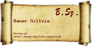 Baner Szilvia névjegykártya